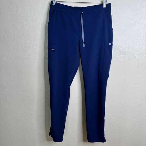 Figs Technical Collection Scrub Pants Women's Small Blue Elastic Waist Pockets - Picture 1 of 11